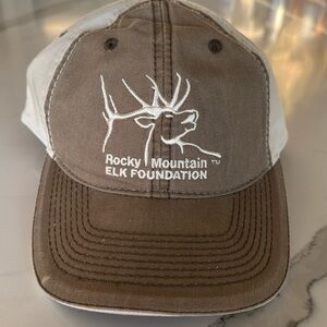 RMEF Elk Hunting Velcro Hat Brown Embroidered Cotton Baseball Cap outdoors